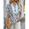image:imageCicy Bell Womens Floral Short Puff Sleeve Tops V Neck Patchwork Boho Summer Vacation Casual BlousesZebra