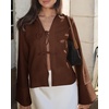image:imageCicy Bell Womens Going Out Tops Cute Tie Front Tops Bell Long Sleeve Bow Shirts Summer Blouses WhiteCoffee