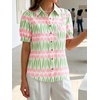 image:imageCicy Bell Womens Puff Short Sleeve Button Down Shirts Summer Casual Collared V Neck Blouse Linen Loose Fit Work TopsFloral Light Pink