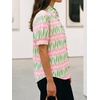 image:imageCicy Bell Womens Puff Short Sleeve Button Down Shirts Summer Casual Collared V Neck Blouse Linen Loose Fit Work TopsFloral Light Pink