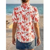 image:imageCicy Bell Womens Puff Short Sleeve Button Down Shirts Summer Casual Collared V Neck Blouse Linen Loose Fit Work TopsFloral Red
