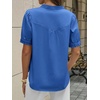 image:imageCicy Bell Womens Puff Sleeve Tops Button Down Shirts Summer Casual Collared V Neck Cotton BlouseBlue