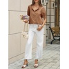 image:imageCicy Bell Womens Puff Sleeve Tops Button Down Shirts Summer Casual Collared V Neck Cotton BlouseBrown