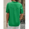 image:imageCicy Bell Womens Puff Sleeve Tops Button Down Shirts Summer Casual Collared V Neck Cotton BlouseGreen