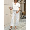 image:imageCicy Bell Womens Puff Sleeve Tops Button Down Shirts Summer Casual Collared V Neck Cotton BlouseWhite