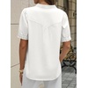 image:imageCicy Bell Womens Puff Sleeve Tops Button Down Shirts Summer Casual Collared V Neck Cotton BlouseWhite