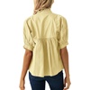 image:imageCicy Bell Womens Puff Sleeve V Neck Blouse Babydoll Peplum Tops Dressy Casual Pleated Loose Fit ShirtsLight Yellow