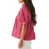 image:imageCicy Bell Womens Puff Sleeve V Neck Blouse Babydoll Peplum Tops Dressy Casual Pleated Loose Fit ShirtsRose Red