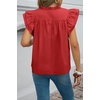 image:imageCicy Bell Womens Ruffle Cap Sleeve Tank Tops V Neck Dressy Casual Blouses Summer Sleeveless Cotton Shirts Red