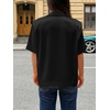image:imageCicy Bell Womens Short Sleeve Satin V Neck Blouse Relaxed Fit Button Down Shirts Dressy Casual Work TopsBlack