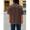 image:imageCicy Bell Womens Short Sleeve Satin V Neck Blouse Relaxed Fit Button Down Shirts Dressy Casual Work TopsBrown