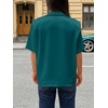 image:imageCicy Bell Womens Short Sleeve Satin V Neck Blouse Relaxed Fit Button Down Shirts Dressy Casual Work TopsDark Green
