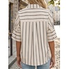 image:imageCicy Bell Womens Striped Button Down Shirts Short Sleeve Collared Dressy Casual Loose fit Tops Work Office BlousesBeige