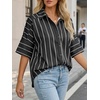 image:imageCicy Bell Womens Striped Button Down Shirts Short Sleeve Collared Dressy Casual Loose fit Tops Work Office BlousesBlack