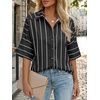 image:imageCicy Bell Womens Striped Button Down Shirts Short Sleeve Collared Dressy Casual Loose fit Tops Work Office BlousesBlack