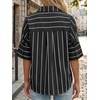 image:imageCicy Bell Womens Striped Button Down Shirts Short Sleeve Collared Dressy Casual Loose fit Tops Work Office BlousesBlack