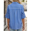 image:imageCicy Bell Womens Striped Button Down Shirts Short Sleeve Collared Dressy Casual Loose fit Tops Work Office BlousesBlue