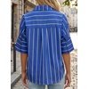 image:imageCicy Bell Womens Striped Button Down Shirts Short Sleeve Collared Dressy Casual Loose fit Tops Work Office BlousesNavy