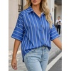 image:imageCicy Bell Womens Striped Button Down Shirts Short Sleeve Collared Dressy Casual Loose fit Tops Work Office BlousesNavy