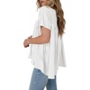 image:imageCicy Bell Womens Summer Babydoll Tunic Tops Pleated Short Sleeve Crew Neck Peplum T Shirts Casual Loose Fit Outfits White