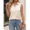 image:imageCicy Bell Womens Summer Satin Tank Tops Silky Casual Dressy V Neck Sleeveless Button Down Shirts Loose Fit Work BlousesBeige