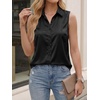 image:imageCicy Bell Womens Summer Satin Tank Tops Silky Casual Dressy V Neck Sleeveless Button Down Shirts Loose Fit Work BlousesBlack