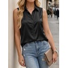 image:imageCicy Bell Womens Summer Satin Tank Tops Silky Casual Dressy V Neck Sleeveless Button Down Shirts Loose Fit Work BlousesBlack