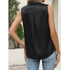 image:imageCicy Bell Womens Summer Satin Tank Tops Silky Casual Dressy V Neck Sleeveless Button Down Shirts Loose Fit Work BlousesBlack