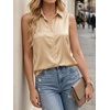 image:imageCicy Bell Womens Summer Satin Tank Tops Silky Casual Dressy V Neck Sleeveless Button Down Shirts Loose Fit Work BlousesKhaki