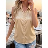 image:imageCicy Bell Womens Summer Satin Tank Tops Silky Casual Dressy V Neck Sleeveless Button Down Shirts Loose Fit Work BlousesKhaki