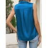 image:imageCicy Bell Womens Summer Satin Tank Tops Silky Casual Dressy V Neck Sleeveless Button Down Shirts Loose Fit Work BlousesLake Blue