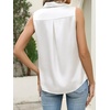 image:imageCicy Bell Womens Summer Satin Tank Tops Silky Casual Dressy V Neck Sleeveless Button Down Shirts Loose Fit Work BlousesWhite