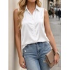image:imageCicy Bell Womens Summer Satin Tank Tops Silky Casual Dressy V Neck Sleeveless Button Down Shirts Loose Fit Work BlousesWhite