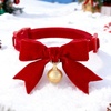 image:imageChristmas Pet Collar for Cats Dogs with Cute Bow Tie Bells Red and Green Festival Collars Safety Buckle Adjustable Breakaway Cat Bowtietie 9126inch Sweet Accessories Gift for Kitten Dog PuppyRed