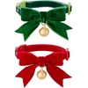 image:imageChristmas Pet Collar for Cats Dogs with Cute Bow Tie Bells Red and Green Festival Collars Safety Buckle Adjustable Breakaway Cat Bowtietie 9126inch Sweet Accessories Gift for Kitten Dog PuppyGreen