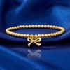image:imageCicy Bell Beaded Bracelets 18K Gold Plated Womens Bow Bracelets Stretch Trendy Charm Cute Dainty Bowknot Bracelet Friendship Vacation Jewelry AccessoriesGold