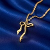 image:imageCicy Bell Bow Necklace for Women 18k Gold Plated Trendy Charm Adjustable Cute Dainty Bowknot Choker Chain Necklace Jewelry GiftsGoldStyle A