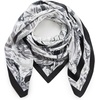image:imageCicy Bell Silk Head Hair Scarf for Women Lightweight Coverings Bandanas Floral Fashion Square Scarves or Neck Bag 354Dark Blue White