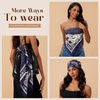 image:imageCicy Bell Silk Head Hair Scarf for Women Lightweight Coverings Bandanas Floral Fashion Square Scarves or Neck Bag 354Navy White