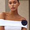 image:imageCicy Bell Womens 4 Rose Brooch Pin Dainty Shiny Camellia Birthday Pin Elegant Vintage Flower Hair Lapel Pins Trendy Dance Dress Jewelry GiftNavy