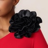 image:imageCicy Bell Womens 75 Extra Large Satin Rose Brooch Pin Dainty Shiny Camellia Birthday Pin Elegant Vintage Flower Hair Lapel Pins Trendy Dance Dress Jewelry GiftBlack