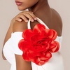 image:imageCicy Bell Womens 75 Extra Large Satin Rose Brooch Pin Dainty Shiny Camellia Birthday Pin Elegant Vintage Flower Hair Lapel Pins Trendy Dance Dress Jewelry GiftRed
