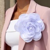 image:imageCicy Bell Womens 75 Extra Large Satin Rose Brooch Pin Dainty Shiny Camellia Birthday Pin Elegant Vintage Flower Hair Lapel Pins Trendy Dance Dress Jewelry GiftWhite