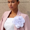 image:imageCicy Bell Womens 75 Extra Large Satin Rose Brooch Pin Dainty Shiny Camellia Birthday Pin Elegant Vintage Flower Hair Lapel Pins Trendy Dance Dress Jewelry GiftWhite