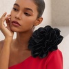 image:imageCicy Bell Womens 75 Extra Large Satin Rose Brooch Pin Dainty Shiny Camellia Birthday Pin Elegant Vintage Flower Hair Lapel Pins Trendy Dance Dress Jewelry GiftBlack