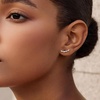 image:imageCicy Bell Womens Flat Back Stud Earrings 18K Gold Plated Hypoallergenic 316L G23 Surgical Titanium Steel CZ Stud Jewelry for Tragus Helix Cartilage Conch Piercing 20GSilver Leaf