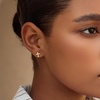 image:imageCicy Bell Womens Flat Back Stud Earrings 18K Gold Plated Hypoallergenic 316L G23 Surgical Titanium Steel CZ Stud Jewelry for Tragus Helix Cartilage Conch Piercing 20GGold Cross A