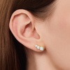 image:imageCicy Bell Womens Flat Back Stud Earrings 18K Gold Plated Hypoallergenic 316L G23 Surgical Titanium Steel CZ Stud Jewelry for Tragus Helix Cartilage Conch Piercing 20GGold Several Zircons