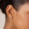 image:imageCicy Bell Womens Flat Back Stud Earrings 18K Gold Plated Hypoallergenic 316L G23 Surgical Titanium Steel CZ Stud Jewelry for Tragus Helix Cartilage Conch Piercing 20GSilver Butterfly B