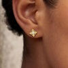 image:imageCicy Bell Womens Flat Back Stud Earrings 18K Gold Plated Hypoallergenic 316L G23 Surgical Titanium Steel CZ Stud Jewelry for Tragus Helix Cartilage Conch Piercing 20GGold Iris